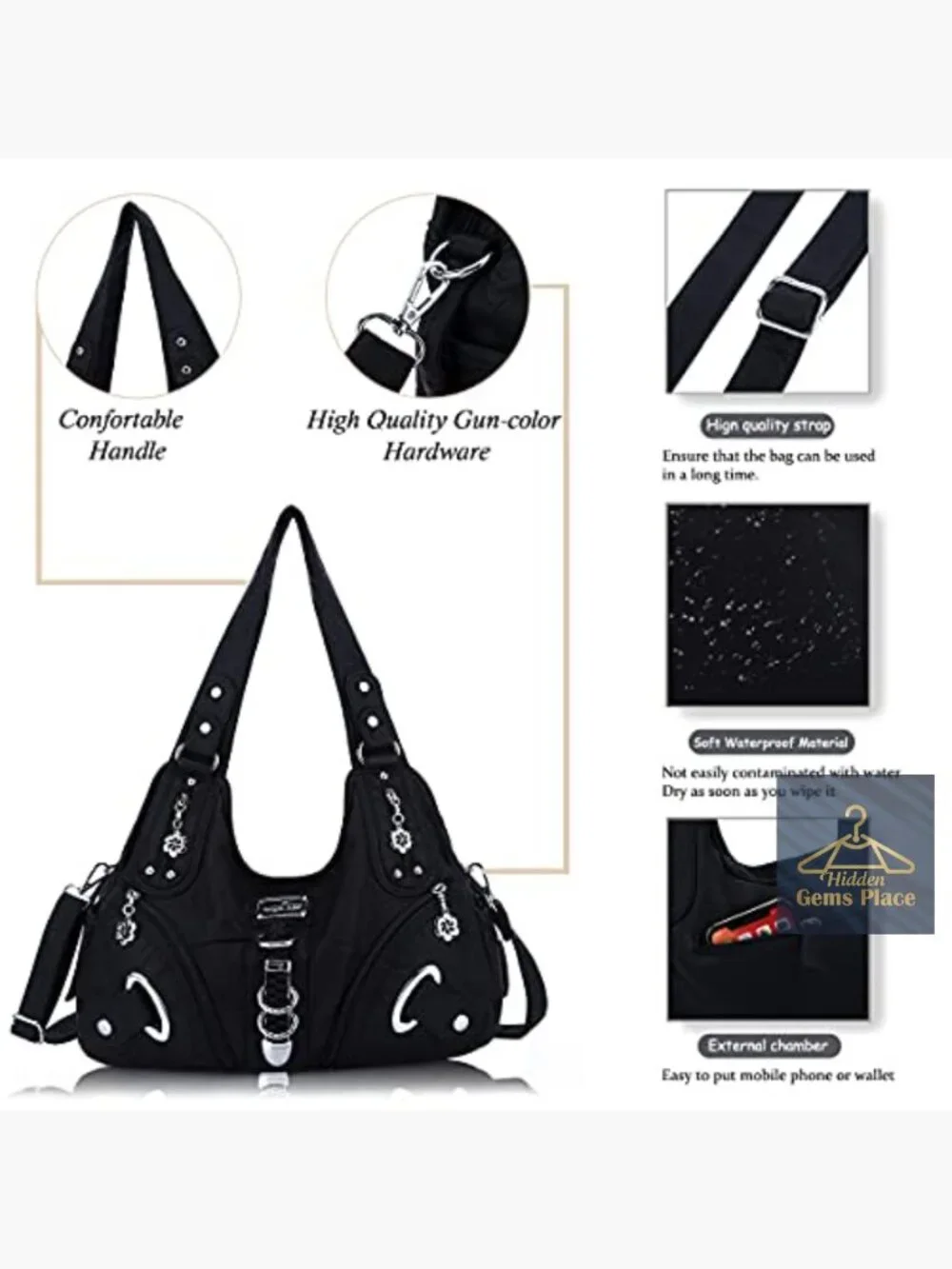 Large Hobo Shoulder Bag Purse for Women Faux Leather Satchel